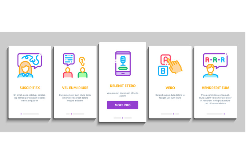 speech-therapist-help-onboarding-elements-icons-set-vector