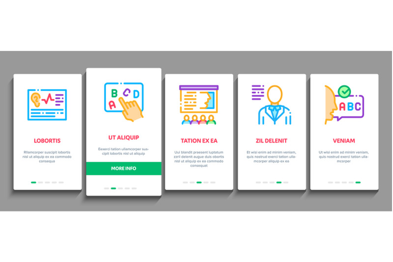 speech-therapist-help-onboarding-elements-icons-set-vector