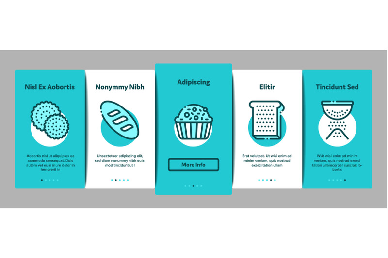 bakery-tasty-food-onboarding-elements-icons-set-vector