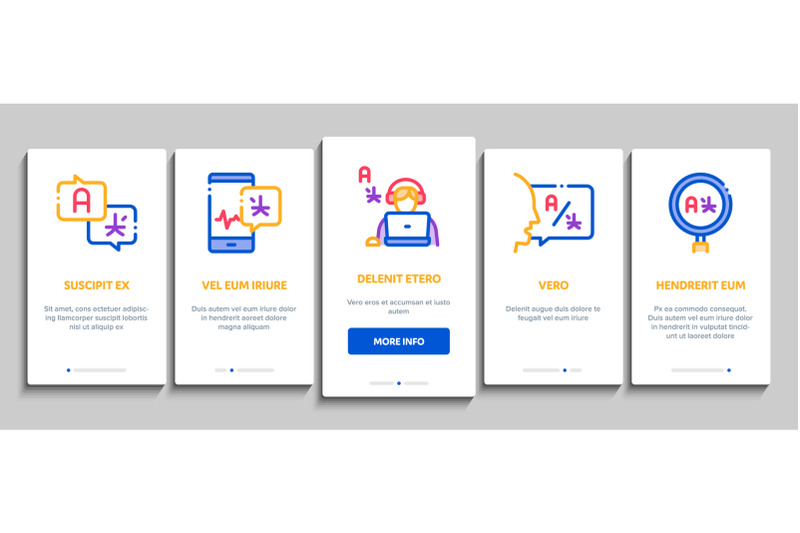 interpreter-translator-onboarding-elements-icons-set-vector