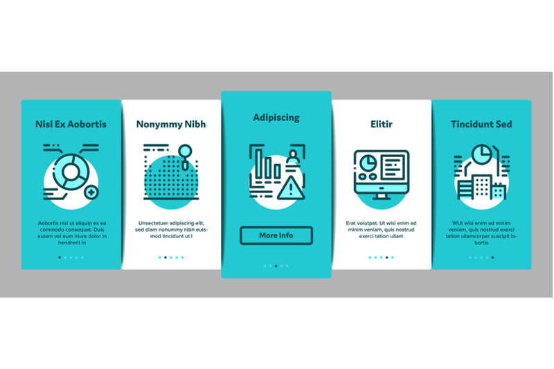 statistician-assistant-onboarding-elements-icons-set-vector