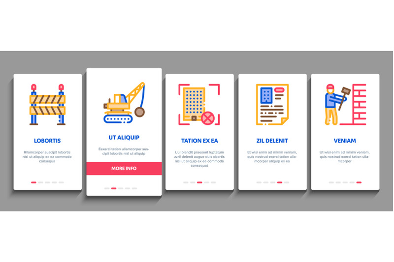 demolition-building-onboarding-elements-icons-set-vector