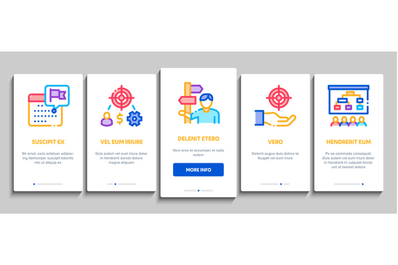 strategy-manager-job-onboarding-elements-icons-set-vector