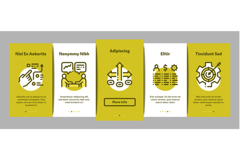 strategy-manager-job-onboarding-elements-icons-set-vector