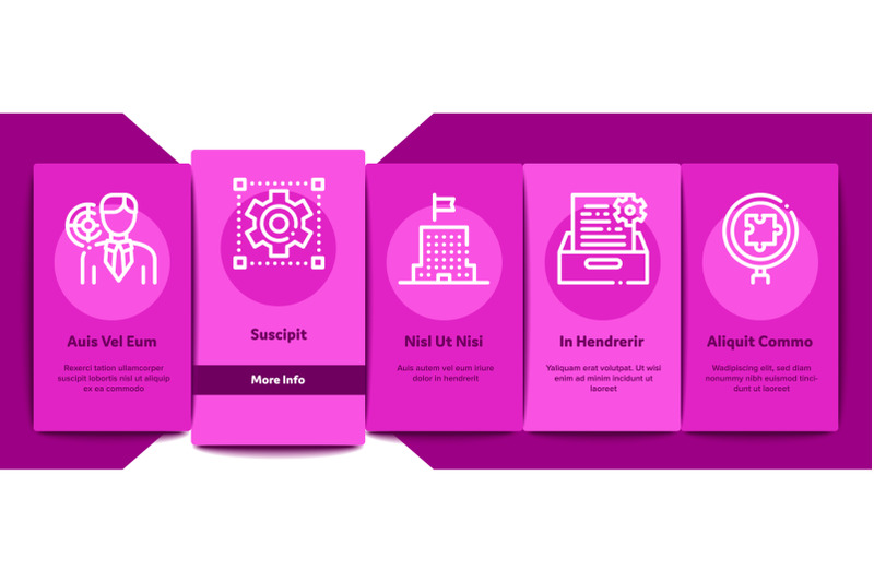 strategy-manager-job-onboarding-elements-icons-set-vector