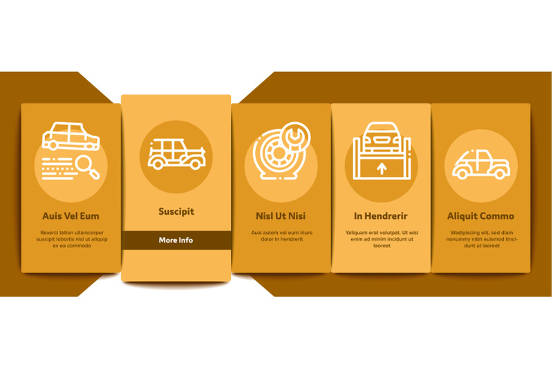 car-restoration-onboarding-elements-icons-set-vector