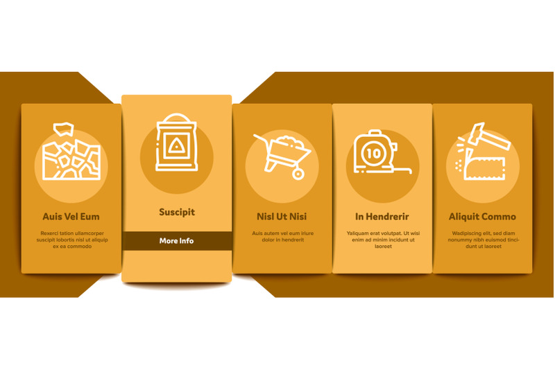 bricklayer-industry-onboarding-elements-icons-set-vector