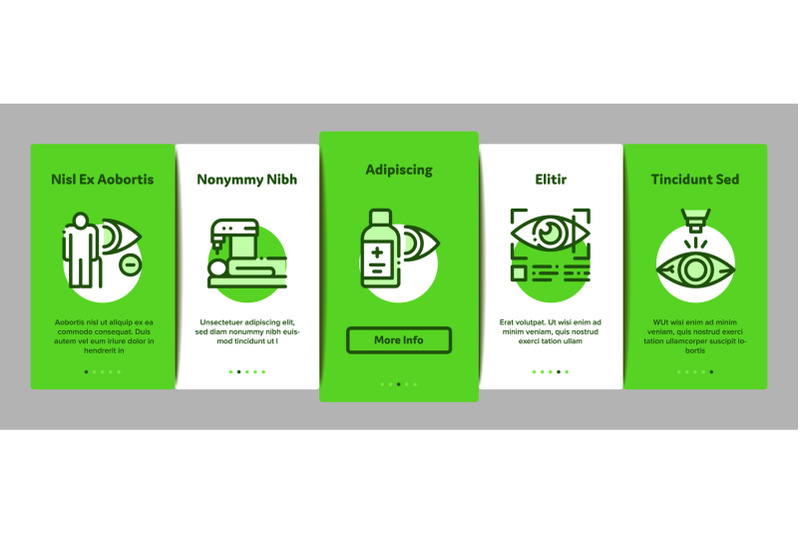 glaucoma-ophthalmology-onboarding-elements-icons-set-vector