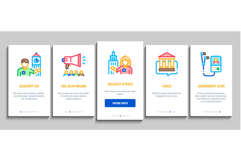 guide-lead-traveler-onboarding-elements-icons-set-vector