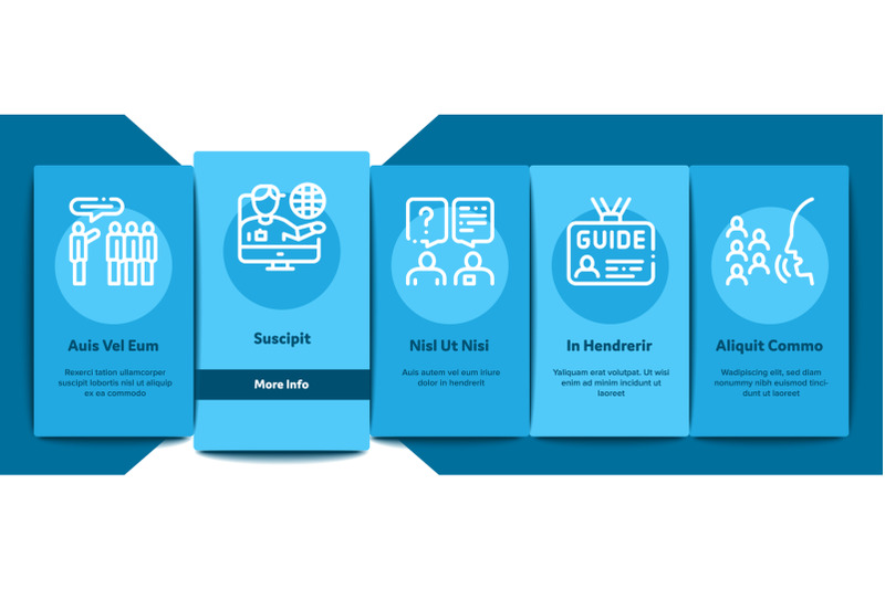 guide-lead-traveler-onboarding-elements-icons-set-vector