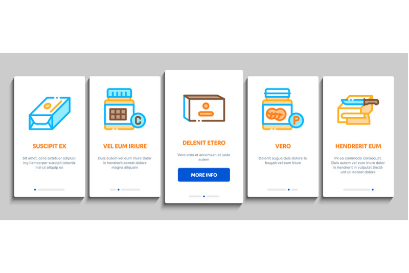 butter-or-margarine-onboarding-elements-icons-set-vector