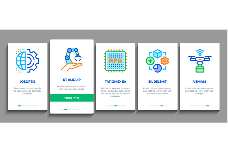 rpa-robotic-process-automation-onboarding-elements-icons-set-vector