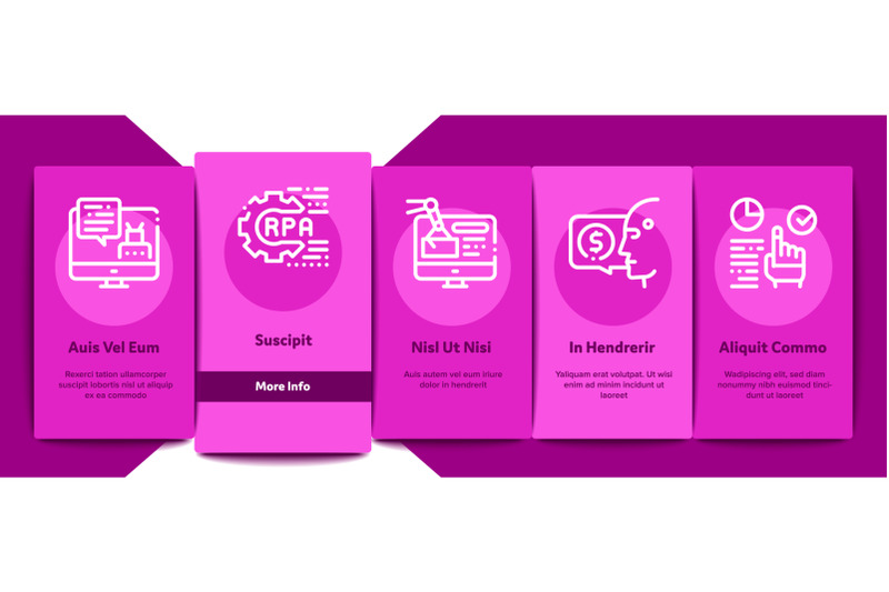 rpa-robotic-process-automation-onboarding-elements-icons-set-vector