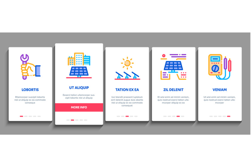 solar-energy-technicians-onboarding-elements-icons-set-vector