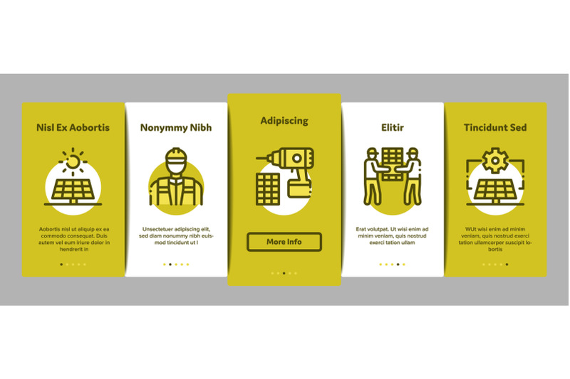 solar-energy-technicians-onboarding-elements-icons-set-vector