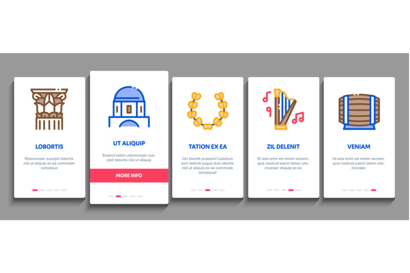 greece-country-history-onboarding-elements-icons-set-vector