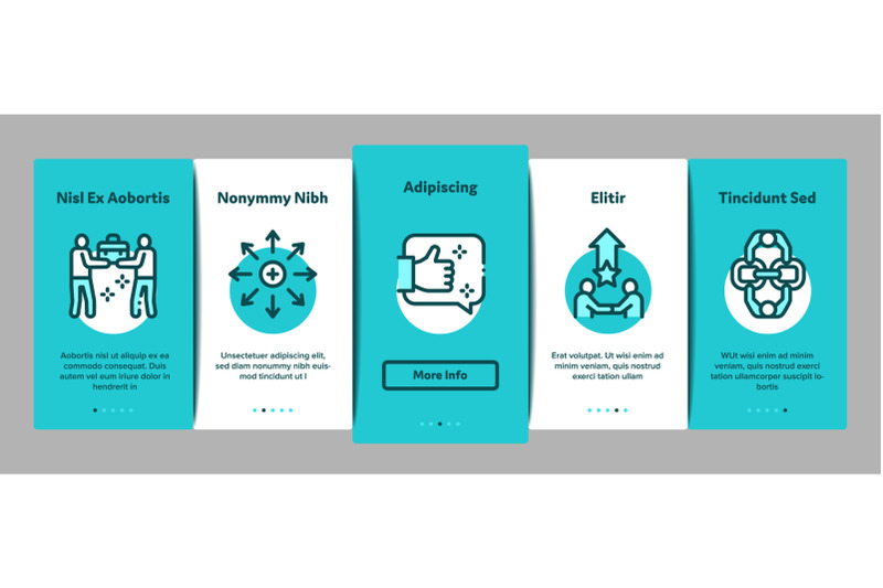 collaboration-work-onboarding-elements-icons-set-vector