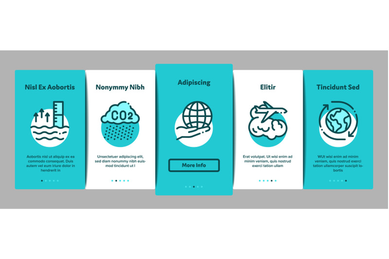 climate-change-ecology-onboarding-elements-icons-set-vector