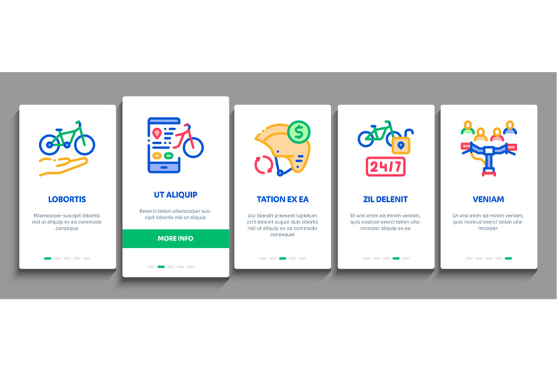 bike-sharing-business-onboarding-elements-icons-set-vector