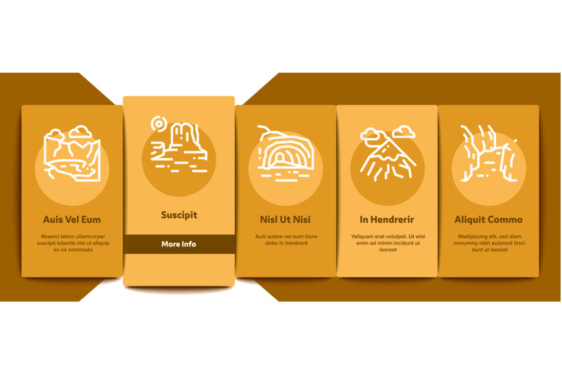 mountain-landscape-onboarding-elements-icons-set-vector