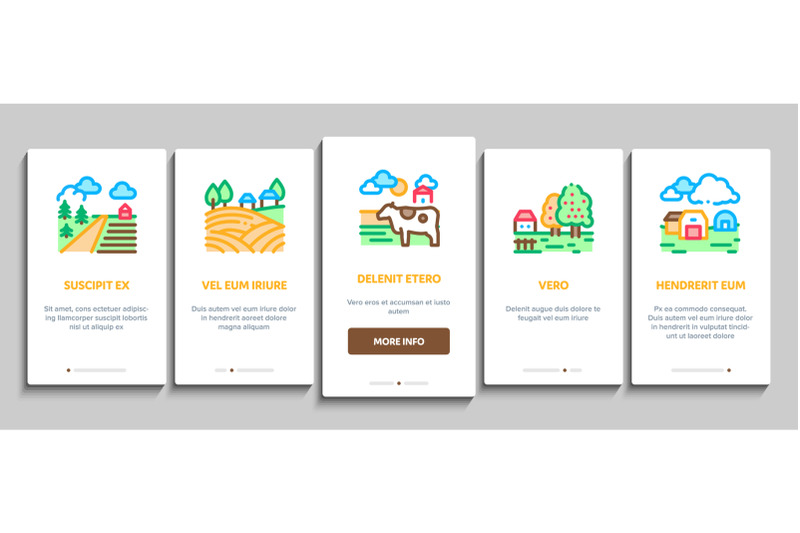 farming-landscape-onboarding-elements-icons-set-vector