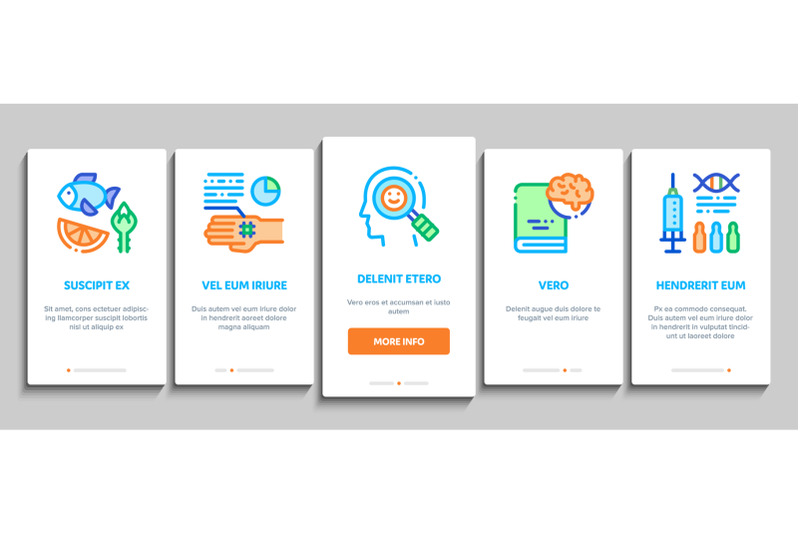 biohacking-onboarding-elements-icons-set-vector