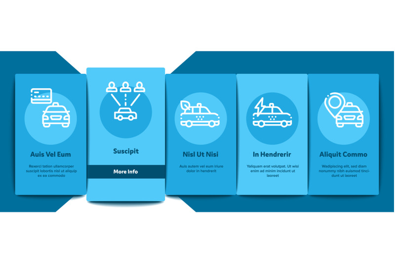 online-taxi-onboarding-elements-icons-set-vector