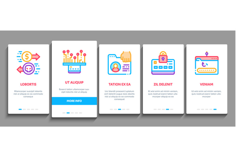 carder-hacker-onboarding-elements-icons-set-vector