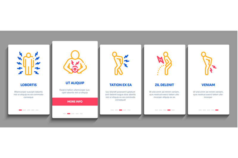 body-ache-onboarding-elements-icons-set-vector