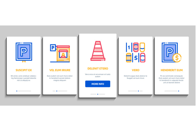 parking-car-onboarding-elements-icons-set-vector