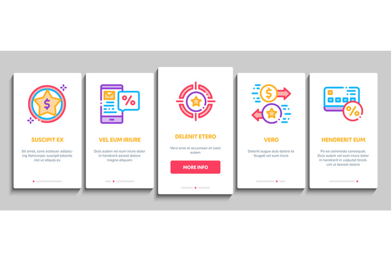 bonus-hunting-onboarding-elements-icons-set-vector