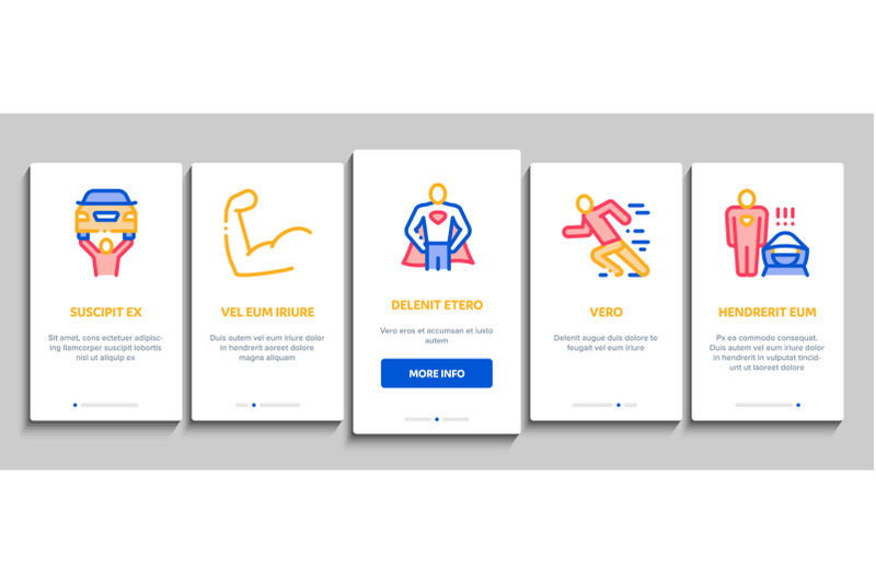 super-hero-onboarding-elements-icons-set-vector