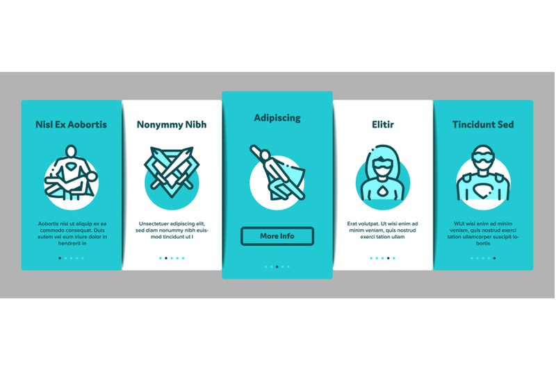 super-hero-onboarding-elements-icons-set-vector