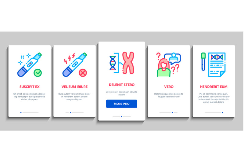 paternity-test-dna-onboarding-elements-icons-set-vector