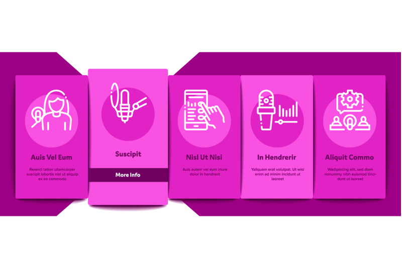 podcast-and-radio-onboarding-elements-icons-set-vector