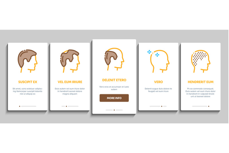 hair-transplantation-onboarding-elements-icons-set-vector