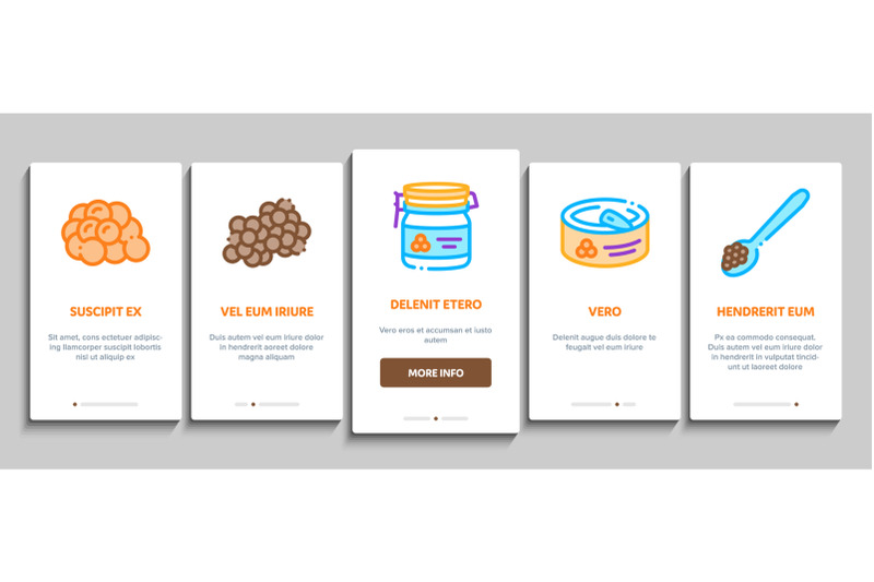 caviar-seafood-product-onboarding-elements-icons-set-vector