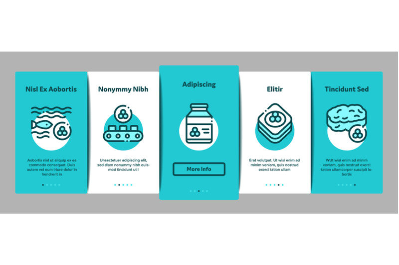 caviar-seafood-product-onboarding-elements-icons-set-vector