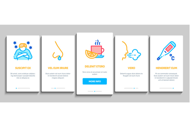 flu-symptoms-medical-onboarding-elements-icons-set-vector