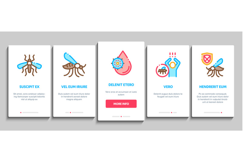 malaria-illness-dengue-onboarding-elements-icons-set-vector