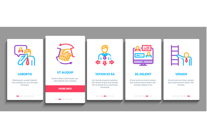 mentor-relationship-onboarding-elements-icons-set-vector