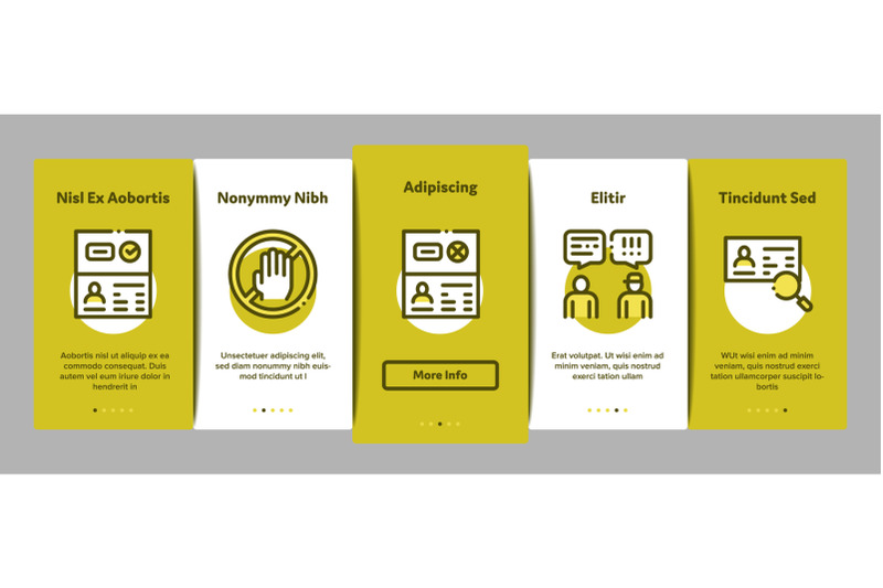 passport-control-check-onboarding-elements-icons-set-vector