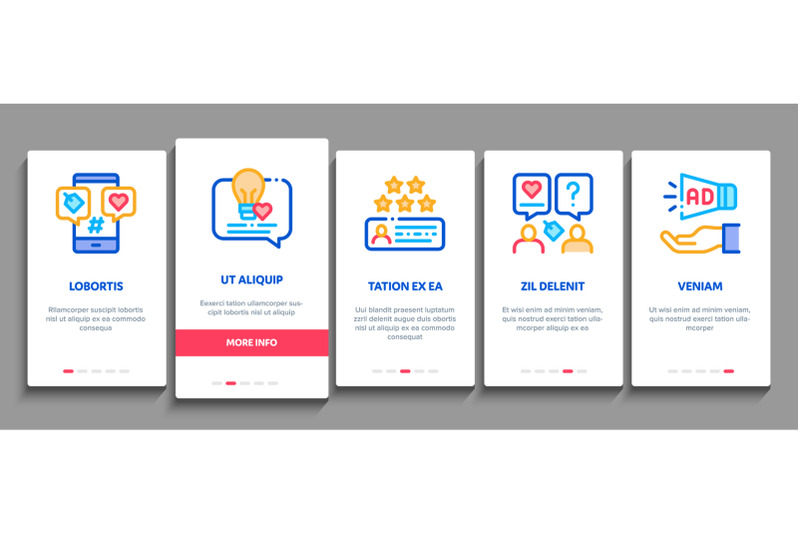 ambassador-onboarding-elements-icons-set-vector