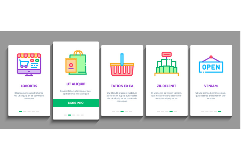 grocery-shop-shopping-onboarding-elements-icons-set-vector