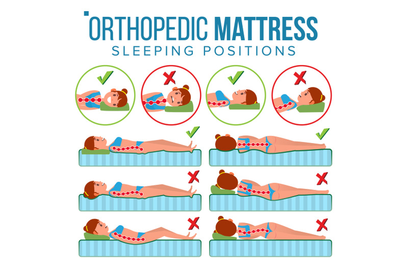 orthopedic-mattress-vector-curvature-of-human-spine-sleeping-position-spine-support-health-body-pillow-comfortable-bed-various-mattresses-correct-spine-isolated-flat-illustration