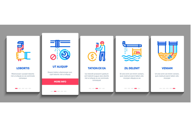 plumber-profession-onboarding-elements-icons-set-vector