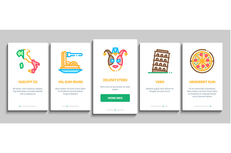 italian-traditional-onboarding-elements-icons-set-vector