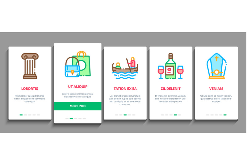 italian-traditional-onboarding-elements-icons-set-vector