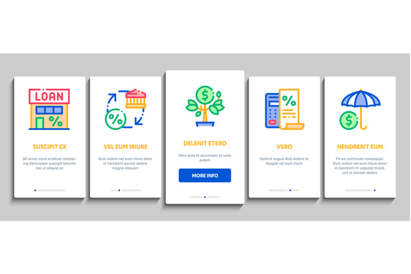 payday-loan-onboarding-elements-icons-set-vector