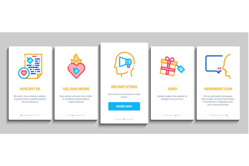 ambassador-onboarding-elements-icons-set-vector